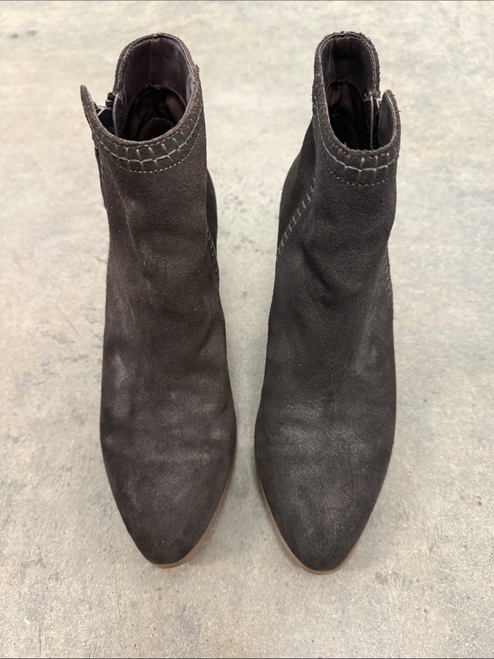 Sole Society Dark Brown Suede Pointed Ankle Booties